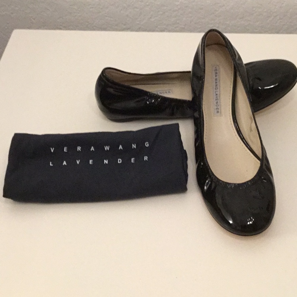 Vera Wang Patent Lavender label Leather flats